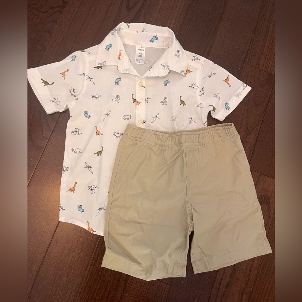 Dinosaur Carters casual shirt/short set